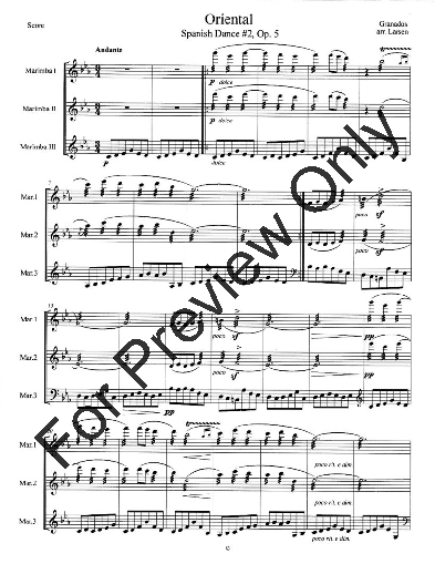Oriental (Spanish Dance #2, Op. 5) Marimba Trio