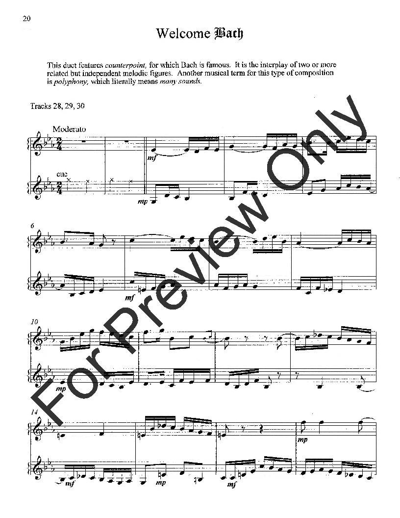Duets for Marimba Book with Downloadable Play-a-long tracks from publisher website