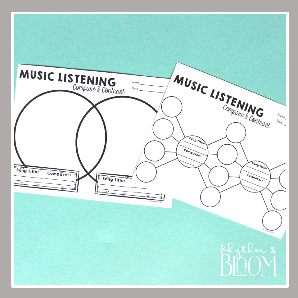 Music Listening Worksheets : Compare & Contrast PDF