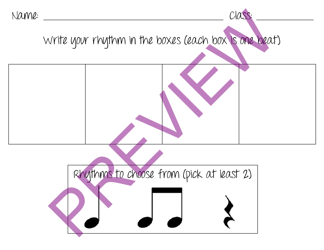 Music Composition Worksheet Set PDF Download
