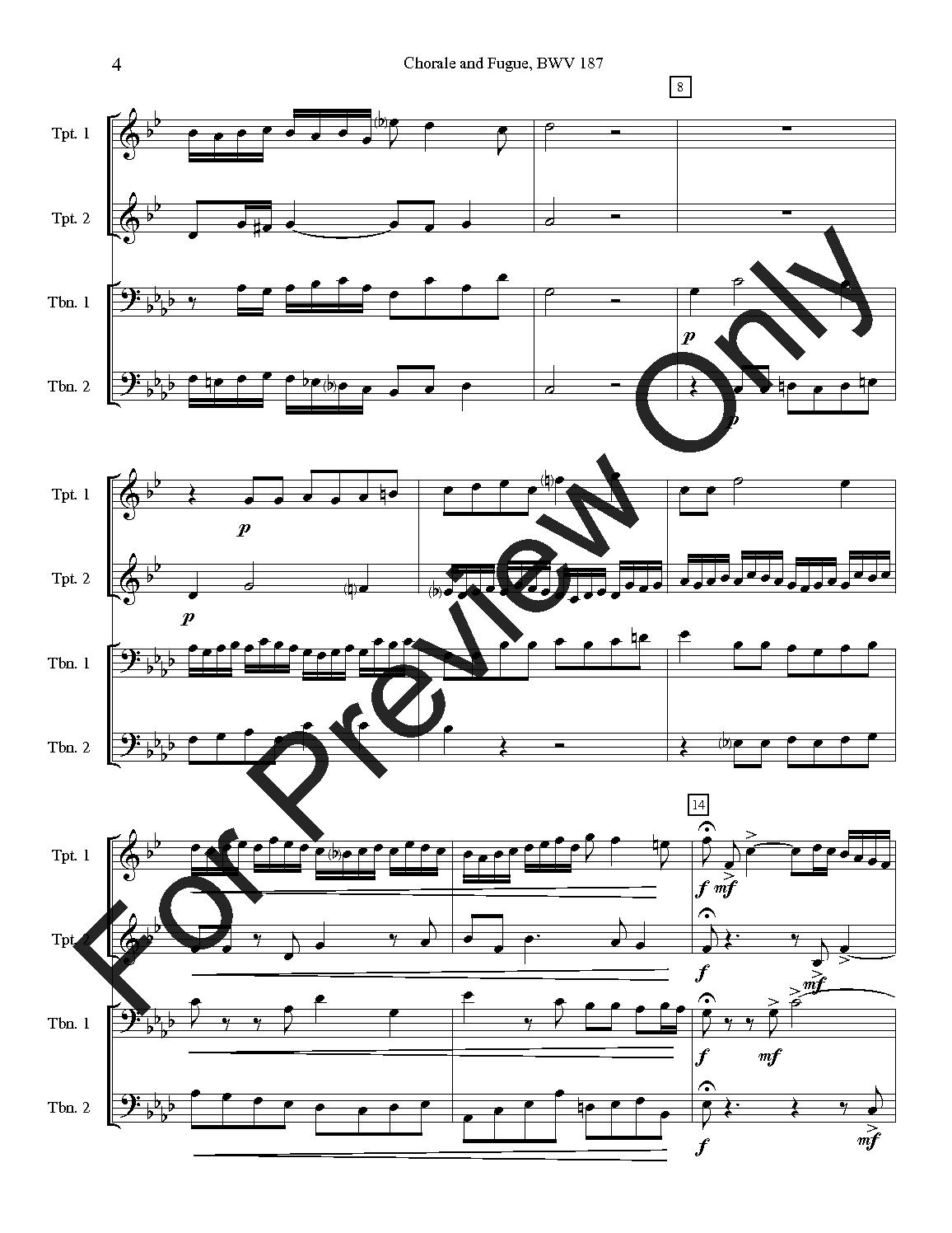Chorale and Fugue, BWV 187 P.O.D.