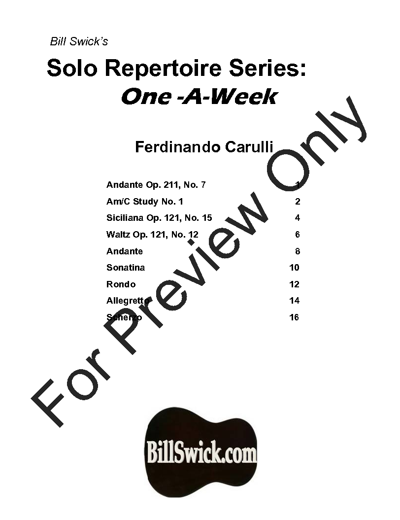 Bill Swick's Solo Repertoire Collection - Book 6 Ferdinando Carulli