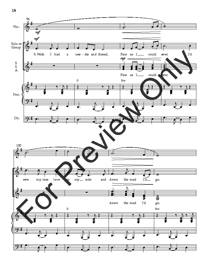 Shady Grove Instrumental Parts SATB Version