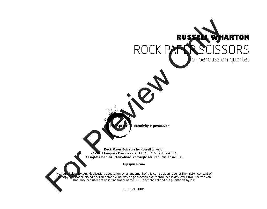 Rock Paper Scissors for Percussion Quartet