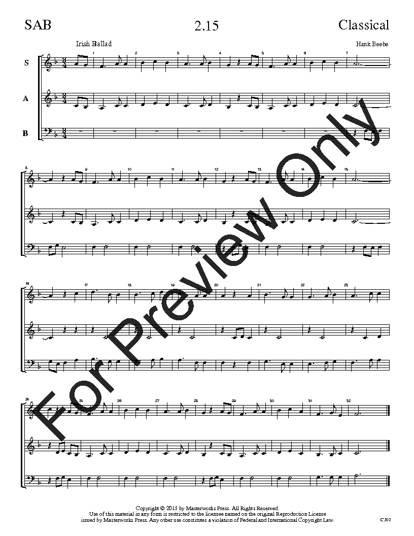 The Classical Sight-Singing Series SAB Vol. 2 Reproducible PDF Download