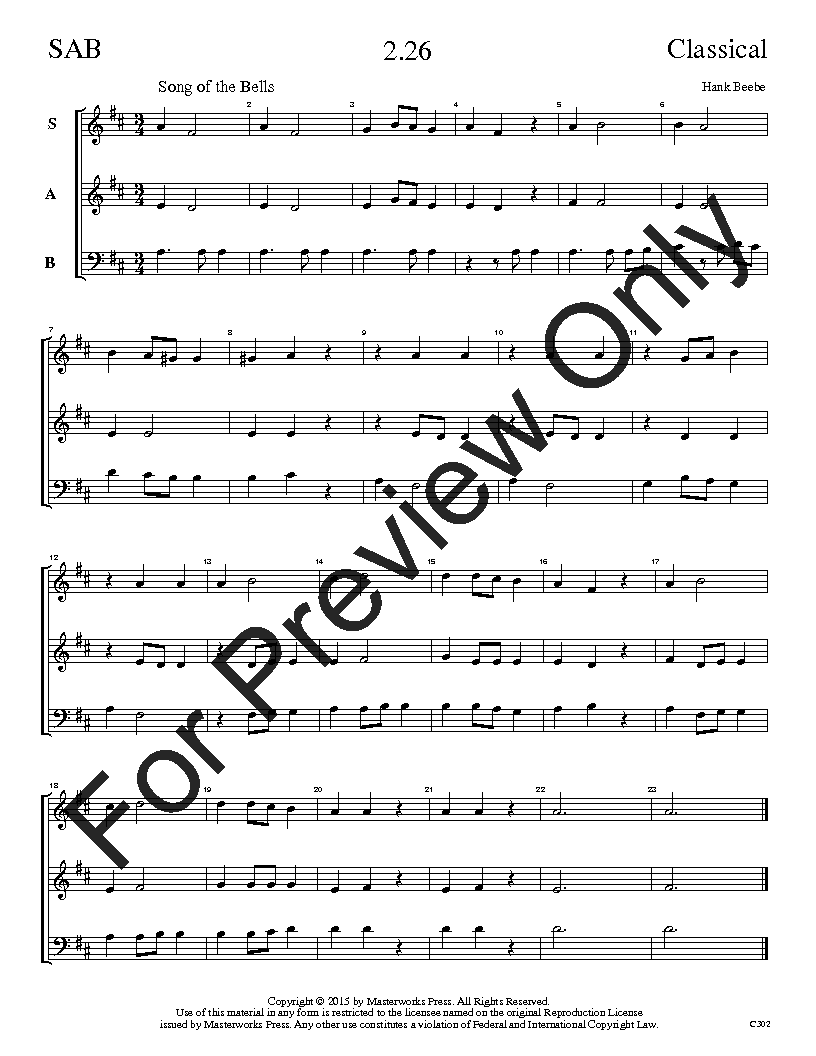 The Classical Sight-Singing Series SAB Vol. 2 Reproducible PDF Download
