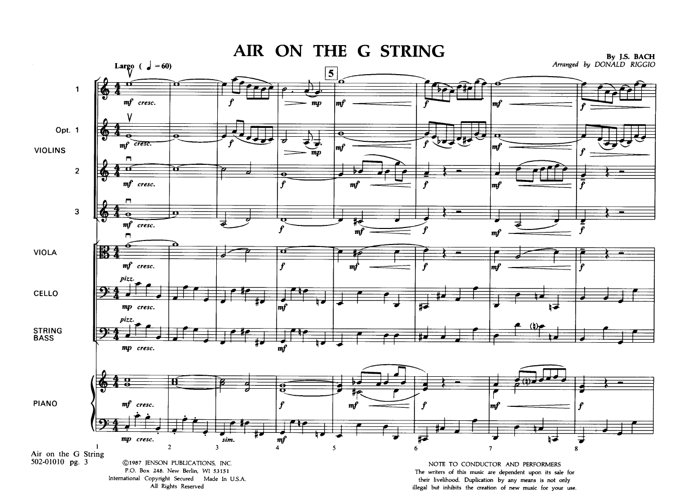 AIR ON THE G STRING