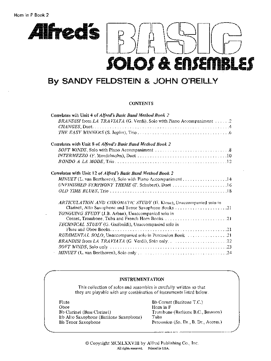 BASIC SOLOS AND ENS #2 HORN IN F