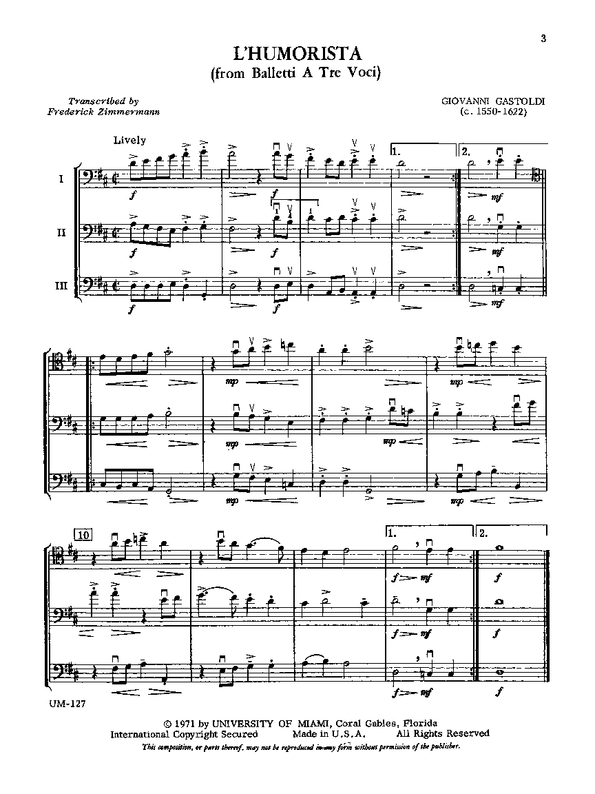 Trios and Quartets for Double Basses Volume 1 -P.O.P.
