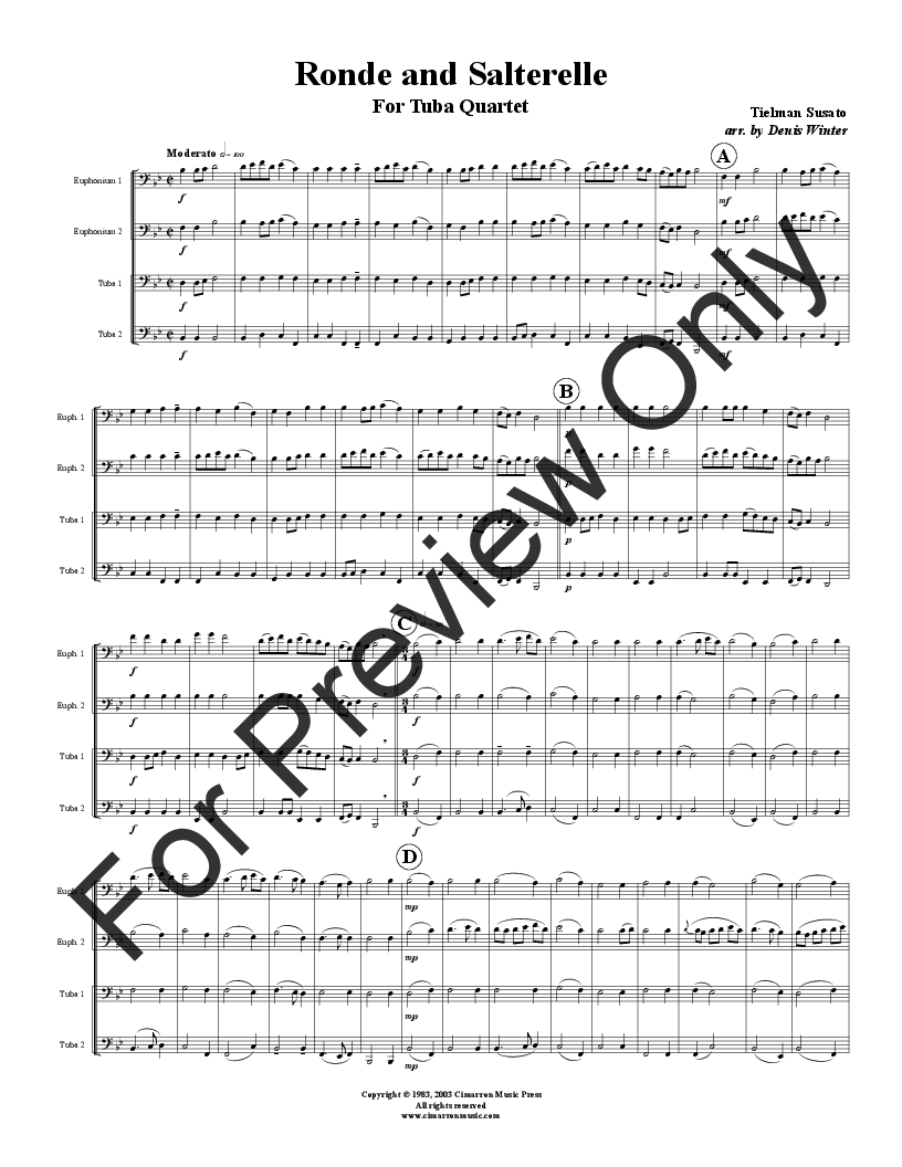 RONDE AND SALTERELLE 2 Euphonium 2 Tuba Quartet P.O.D.