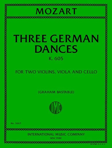 Three German Dances, K. 605 string sheet music cover