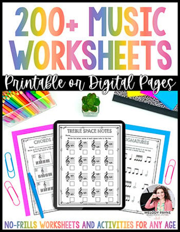Music Theory and Activity Worksheets classroom sheet music cover
