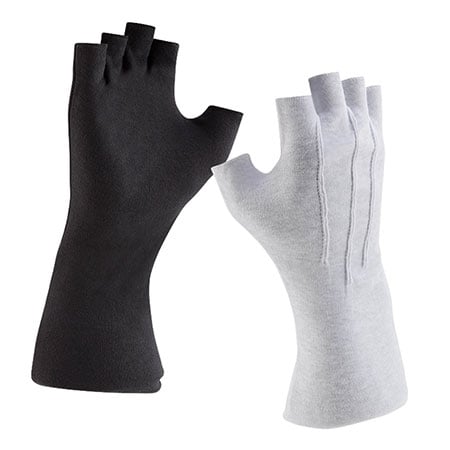 Fingerless Long-wristed Cotton Gloves  Black