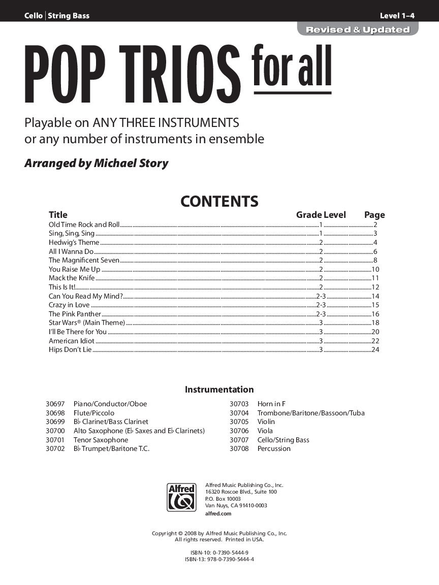 POP TRIOS FOR ALL REVISED CELLO