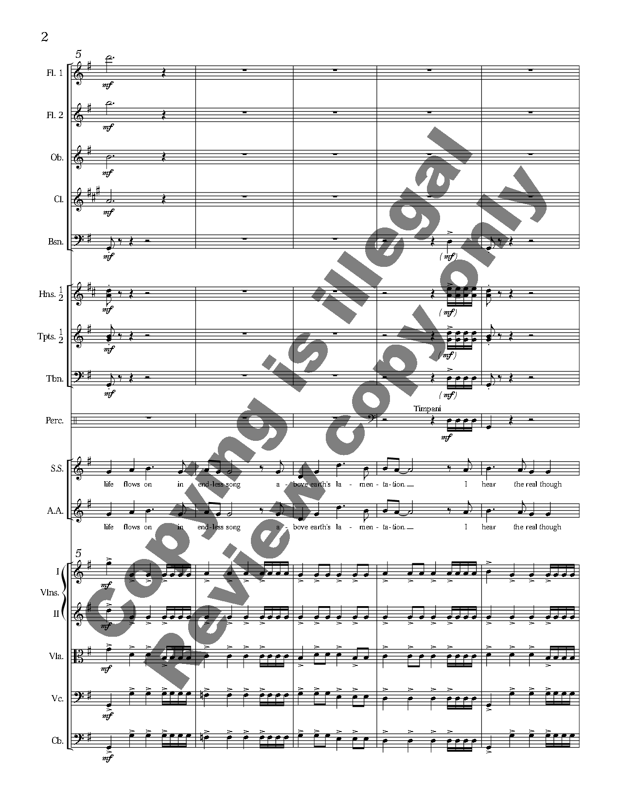 How Can I Keep From Singing Chamber Orchestra Full Score SSAA