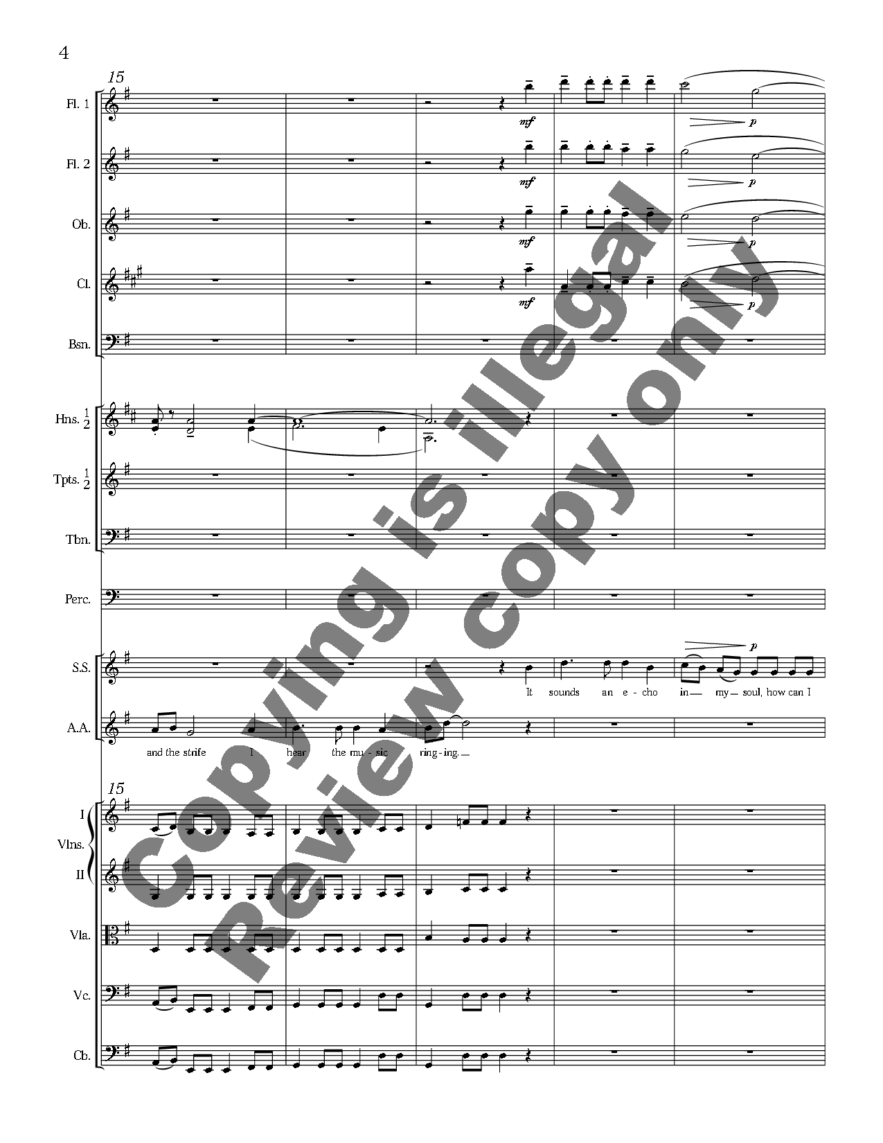 How Can I Keep From Singing Chamber Orchestra Full Score SSAA