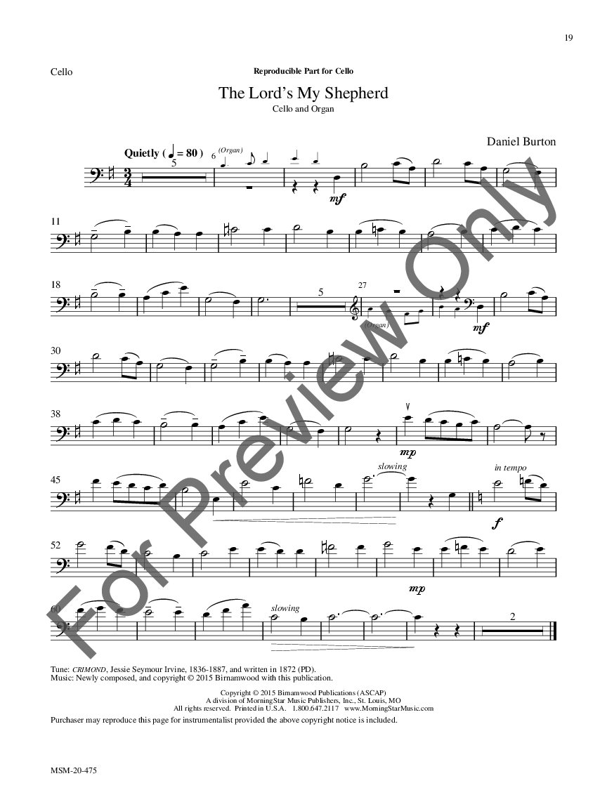 Three Shepherd Hymns for Cello and Organ