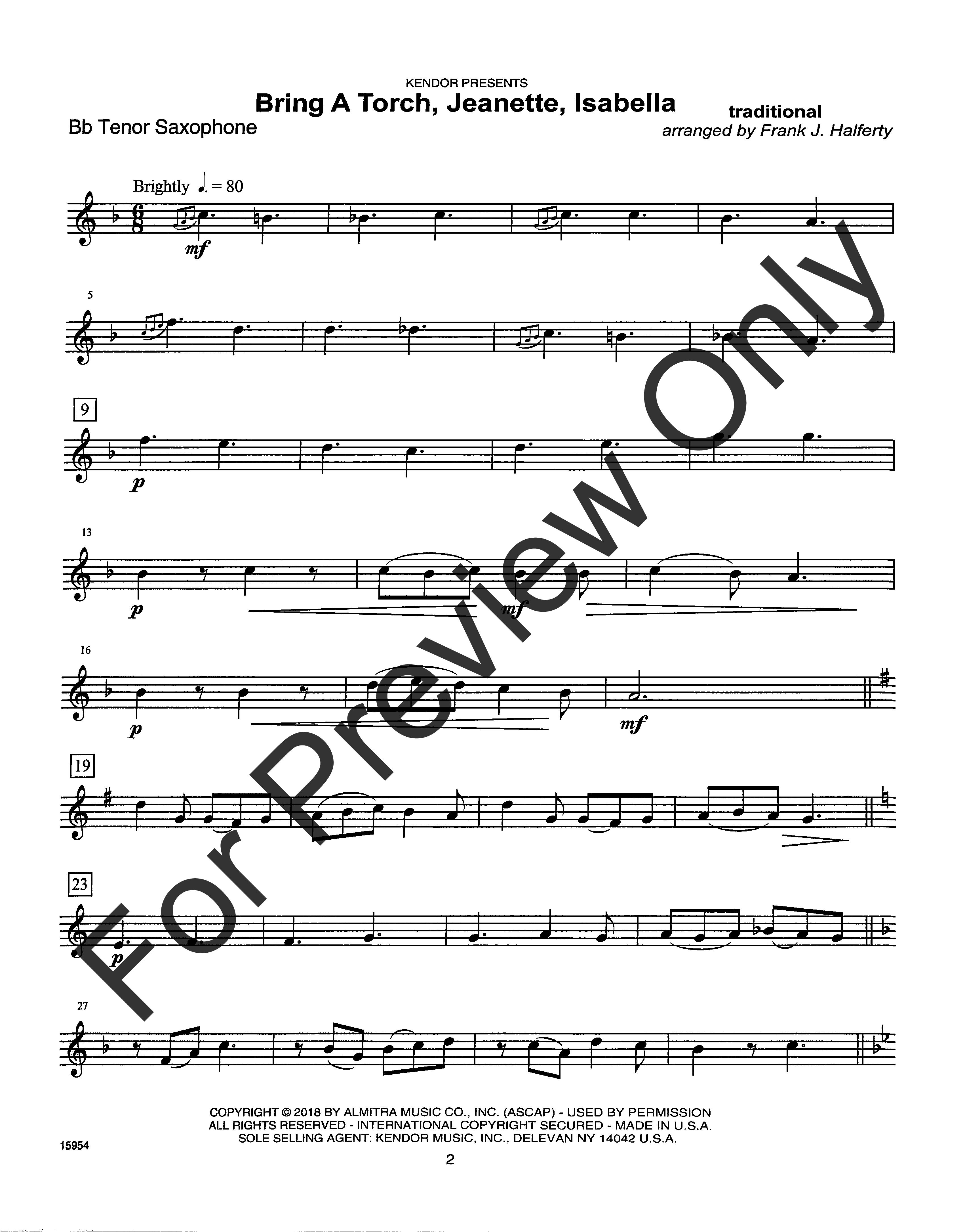 Christmas Classics for Saxophone Quartet Tenor Sax Book