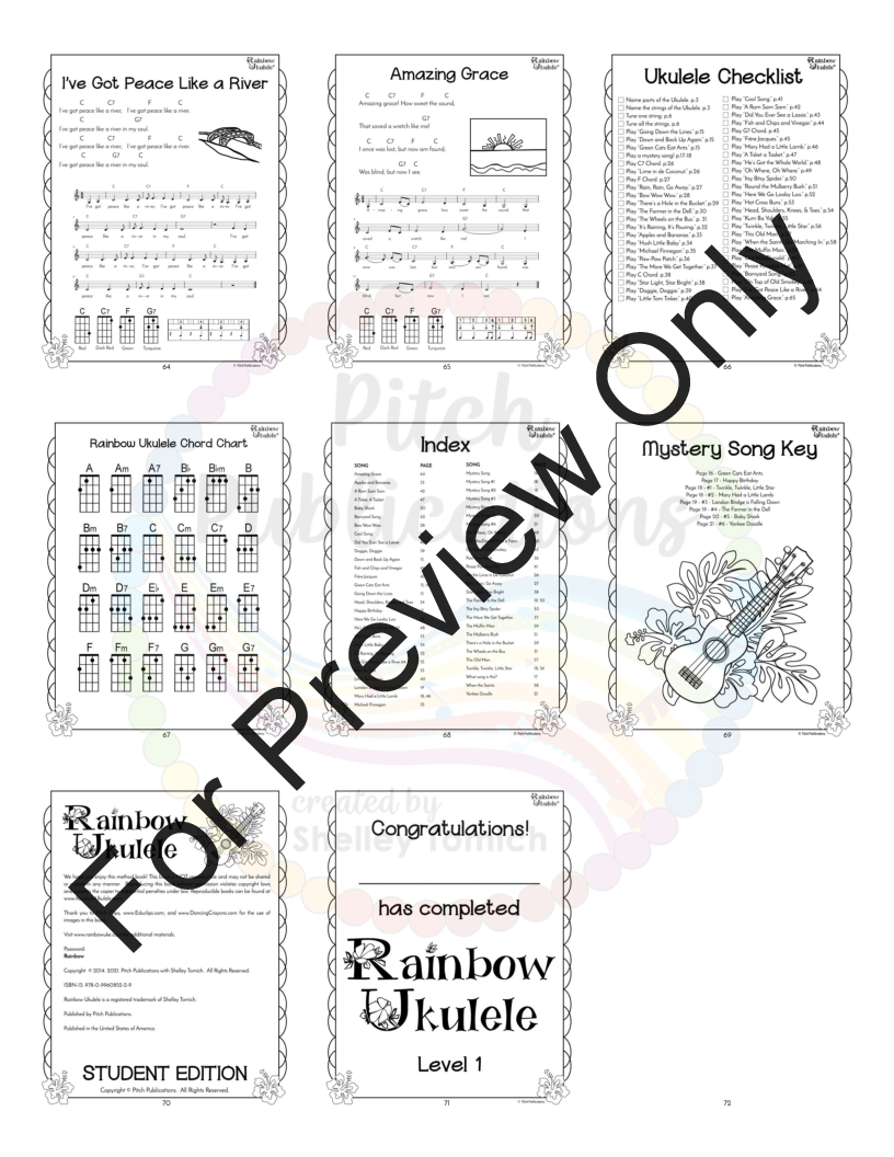 Rainbow Ukulele Student Method Book Student Method Book (Hard Copy)