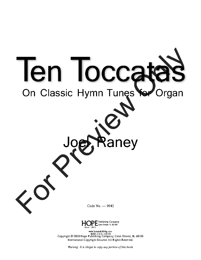 10 Toccatas On Classic Hymn Tunes For Organ P.O.D.