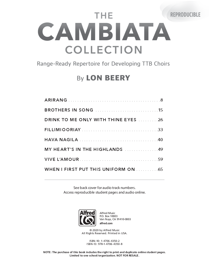 The Cambiata Collection with Online Audio Access