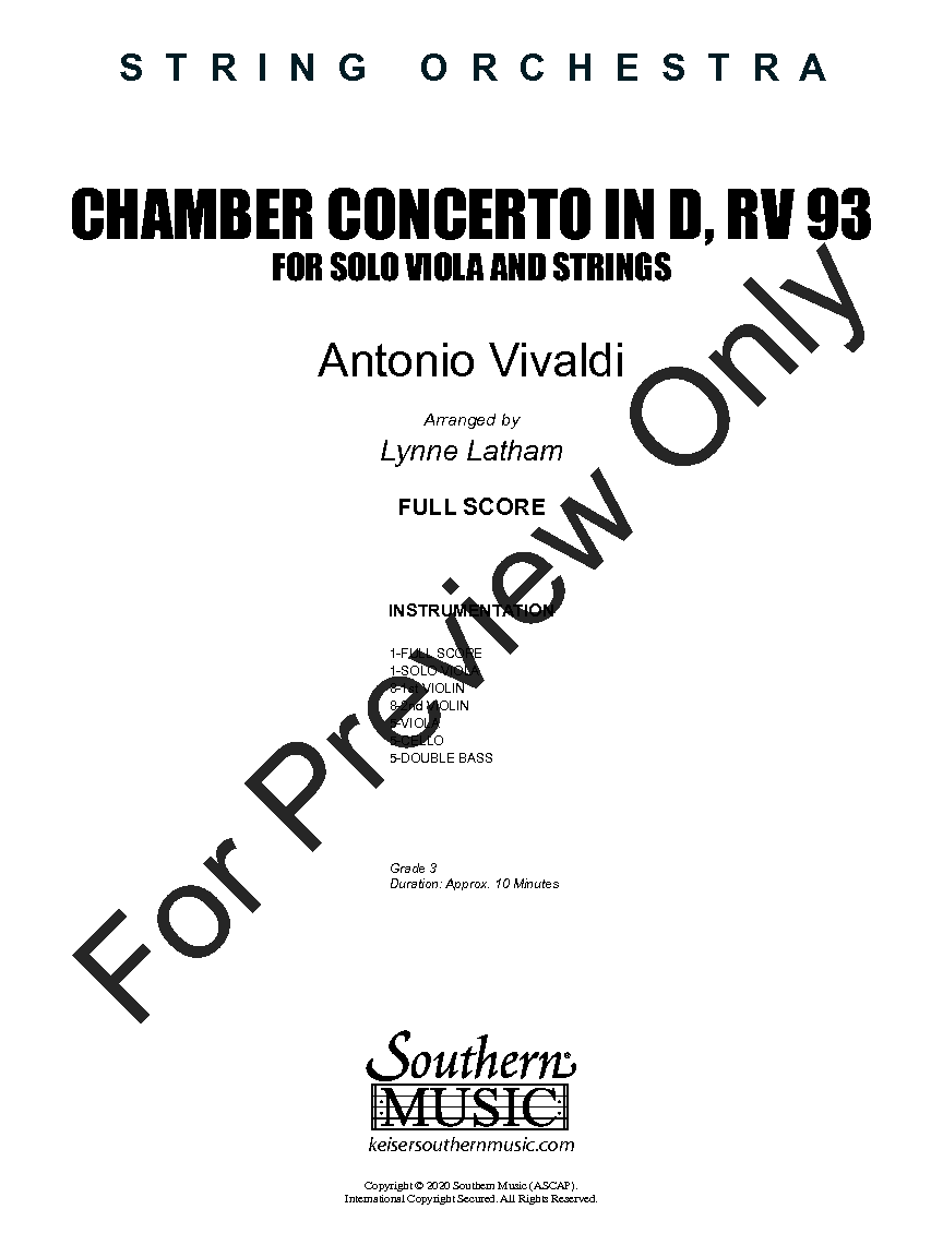 Chamber Concerto for Solo Viola and Strings