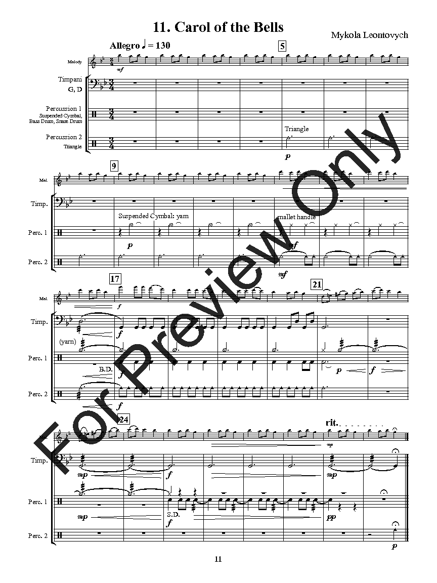 Flexible Favorites for Winds - Christmas Percussion Supplement EPRINT