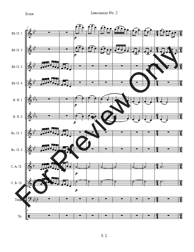 Intermezzo No. 2 Clarinet Choir