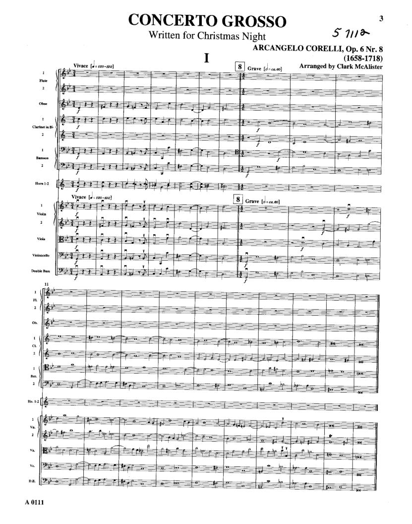 Concerto Grosso, Op. 6 No. 8 in g 