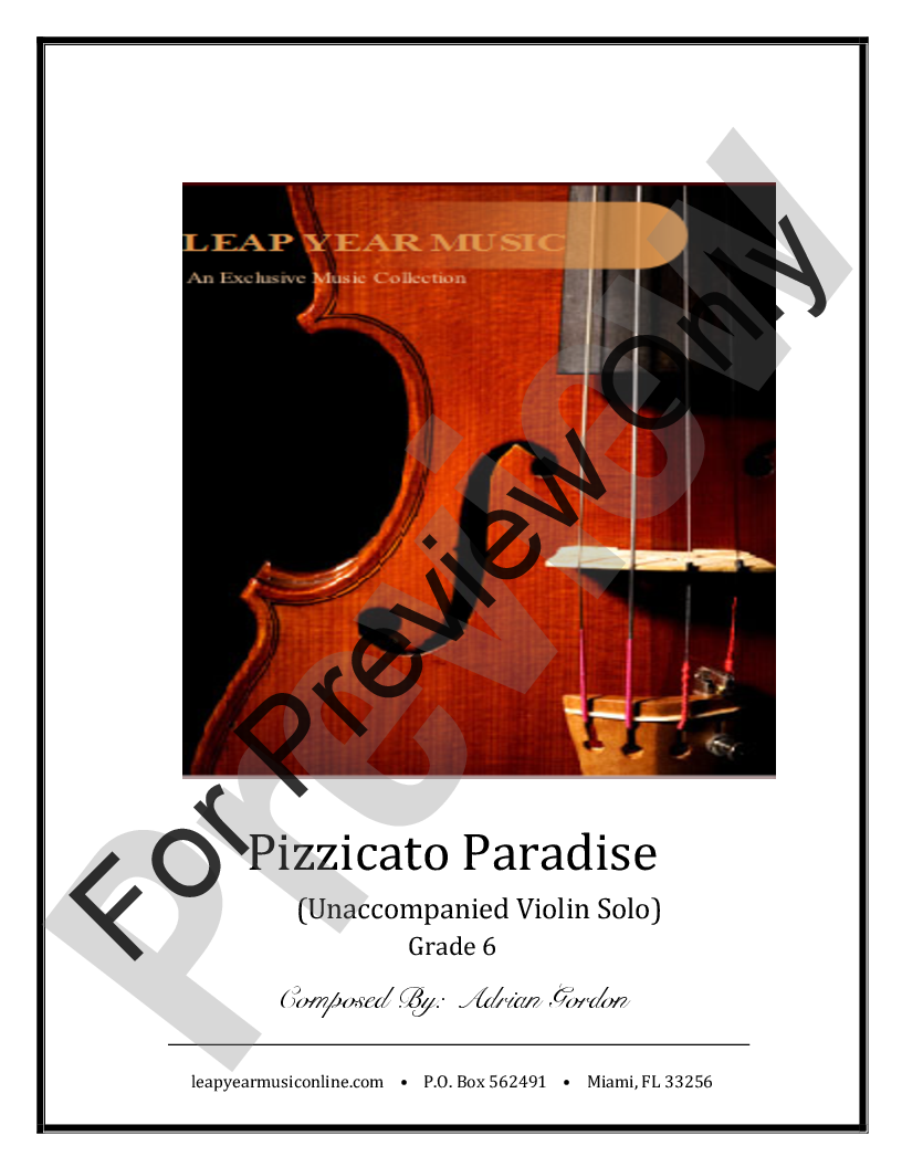 Pizzicato Paradise Violin Solo P.O.D.