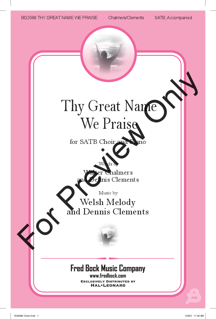 Thy Great Name We Praise Large Print Edition P.O.D.