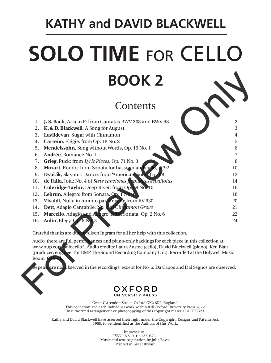 Solo Time for Cello Book 2