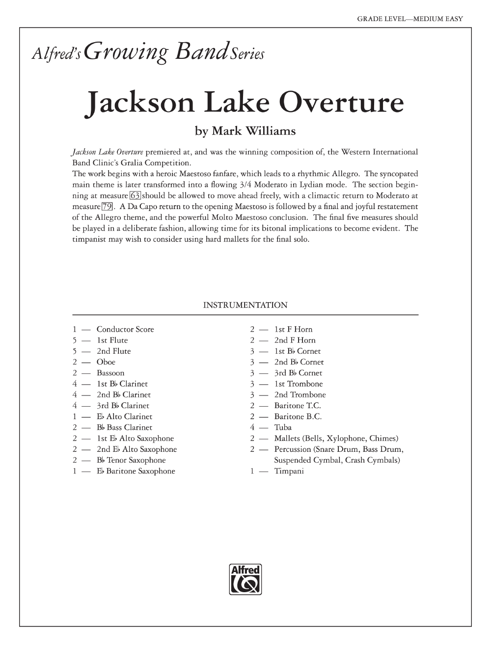JACKSON LAKE OVERTURE SCORE