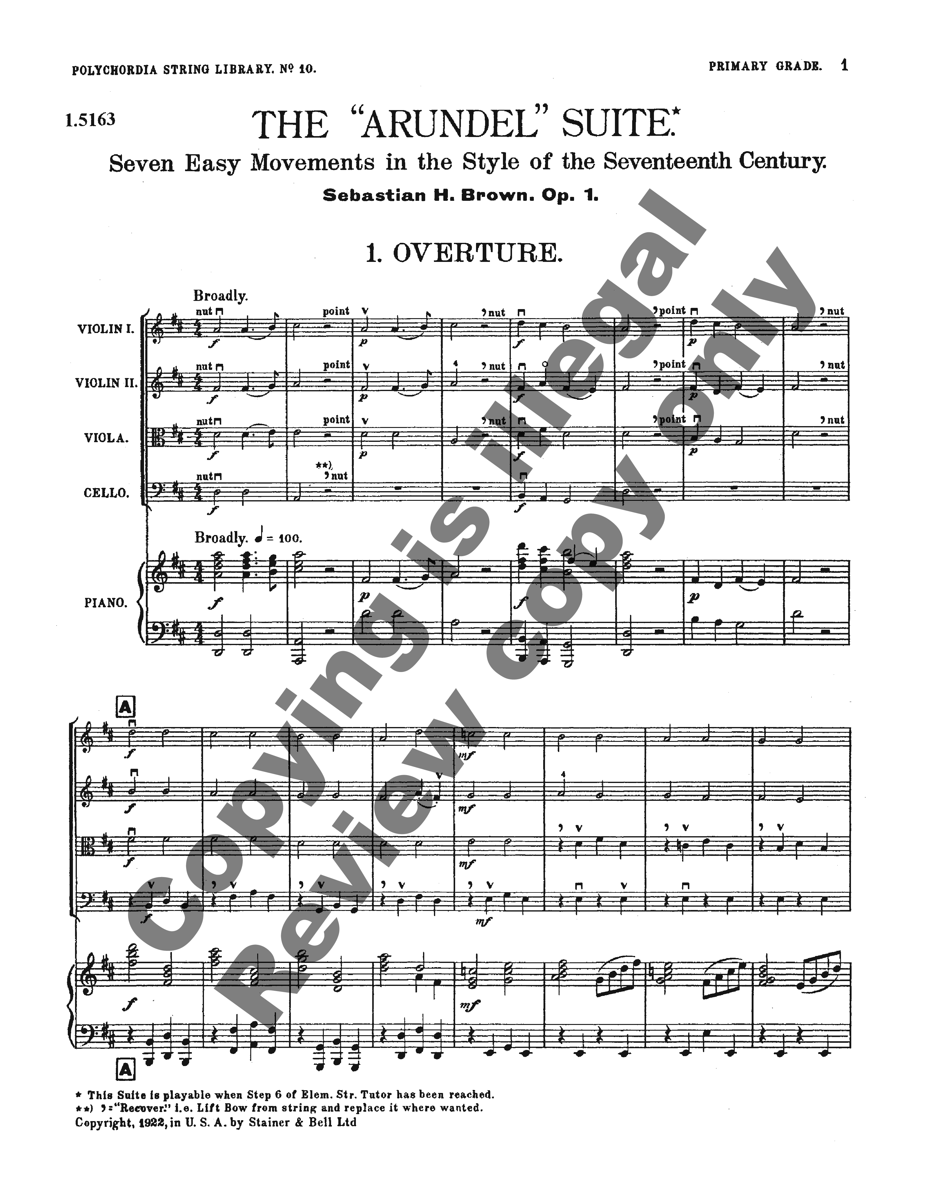 Arundel Suite Score-P.O.P.